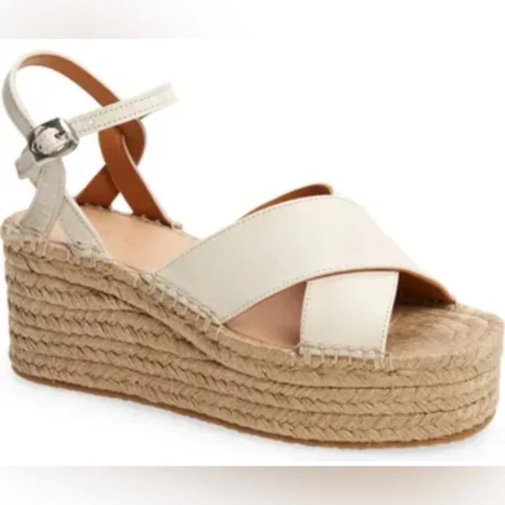 Rag & Bone Hera Espadrille Platform Sandal in Antique White SZ 9.5/39.5 NEW